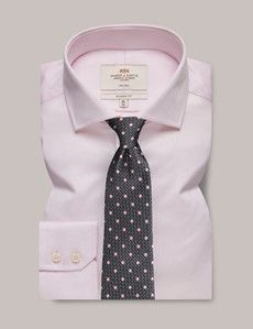 Classic Fit Pink Pique Non-Iron Shirt