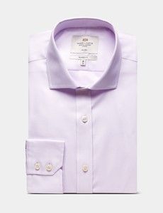 Classic Fit Lilac & White Textured Weave Non-Iron Shirt