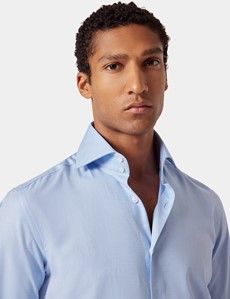 Slim Fit Blue Twill Curtis Shirt