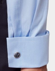 Slim Fit Blue Twill Curtis Shirt
