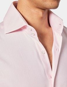Slim Fit Pink Twill Slim Shirt
