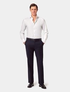 White Twill Slim Shirt - High Collar - French Cuff-preview5