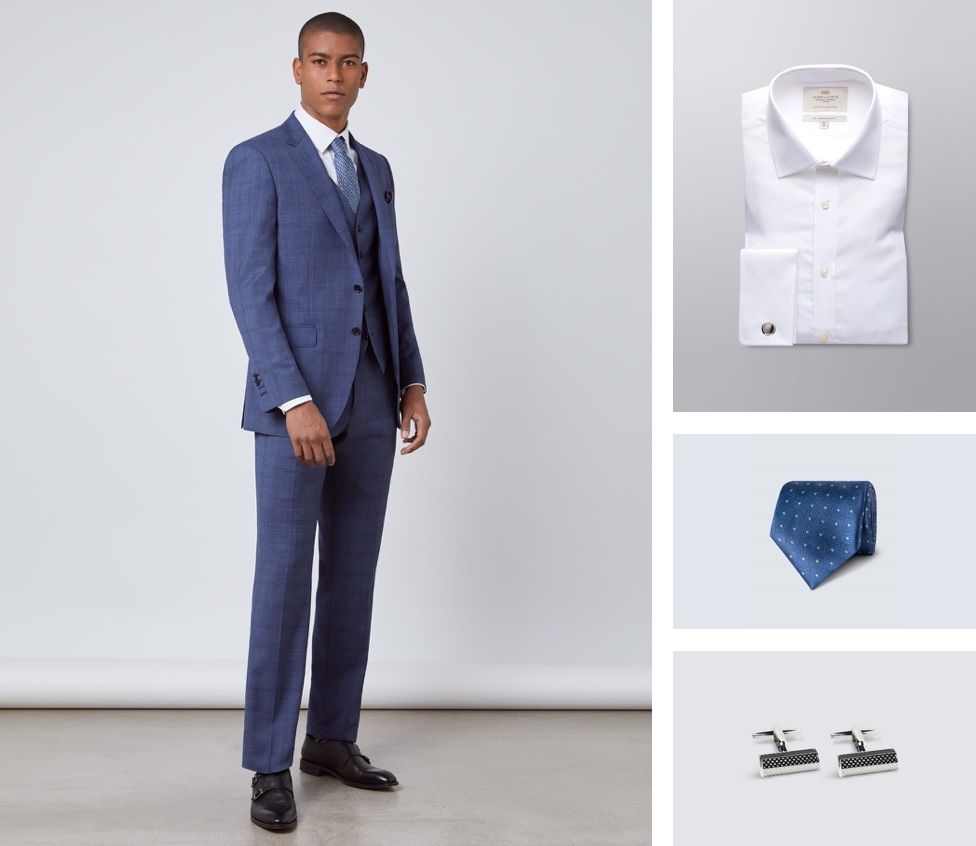Men navy suit | Hawes and Curtis