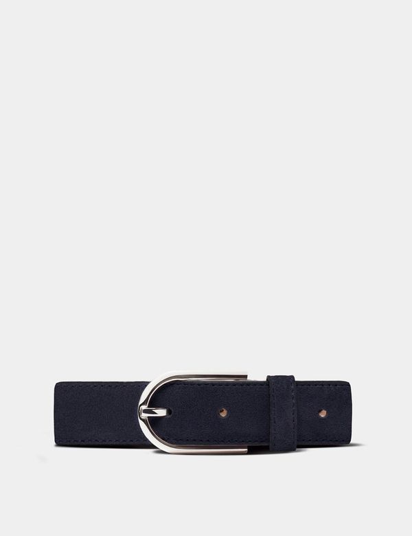 Men's Navy Suede Formal Belt Hawes Curtis
