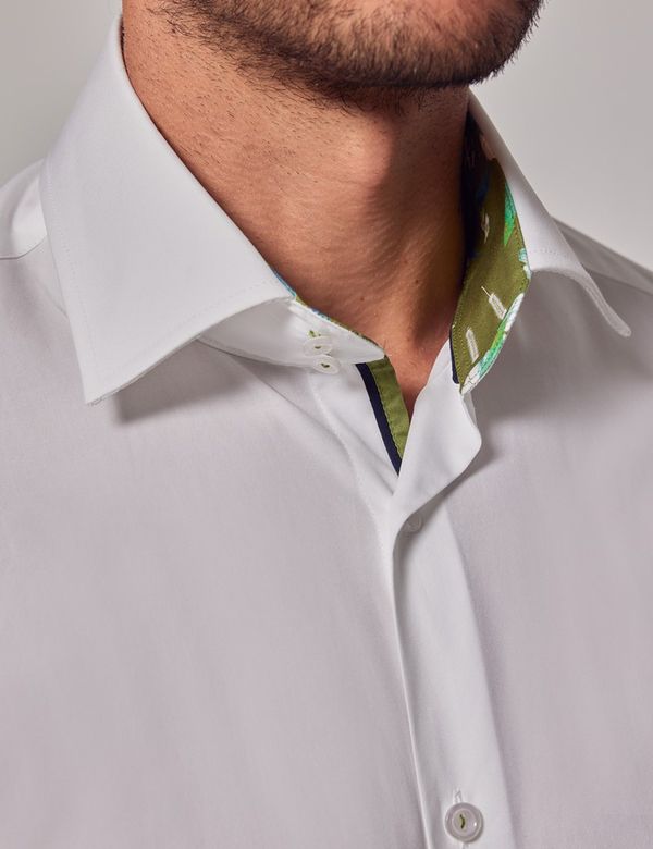 Men's White Slim Shirt - Mid-Collar | Hawes & Curtis Men's White Slim Shirt - Mid-Collar | Hawes & Curtis