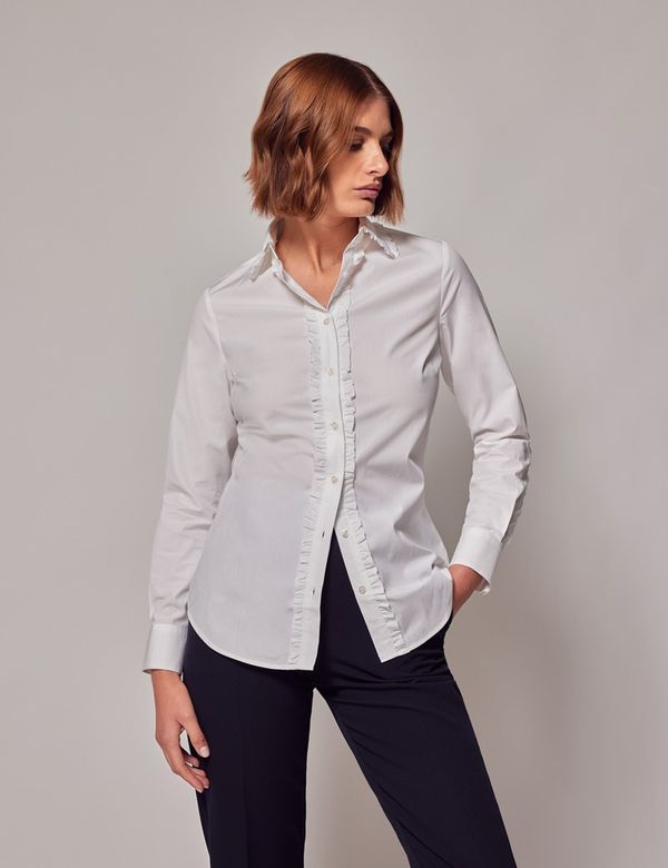 frilled white shirt