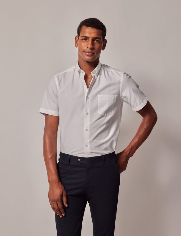 ROLLAS Mens Men At Work Short Sleeve Oxford Shirt - White