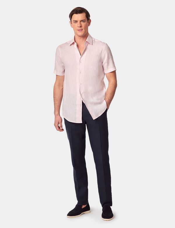 Pink Plaid Men's Short Sleeve Shirt main image 0