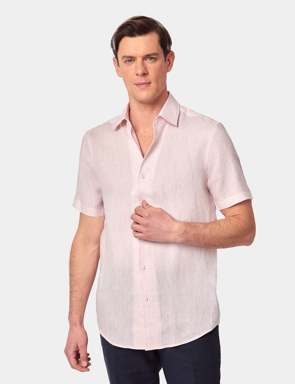 Pink Snakeskin Print Men's Short Sleeve Shirt main image 1