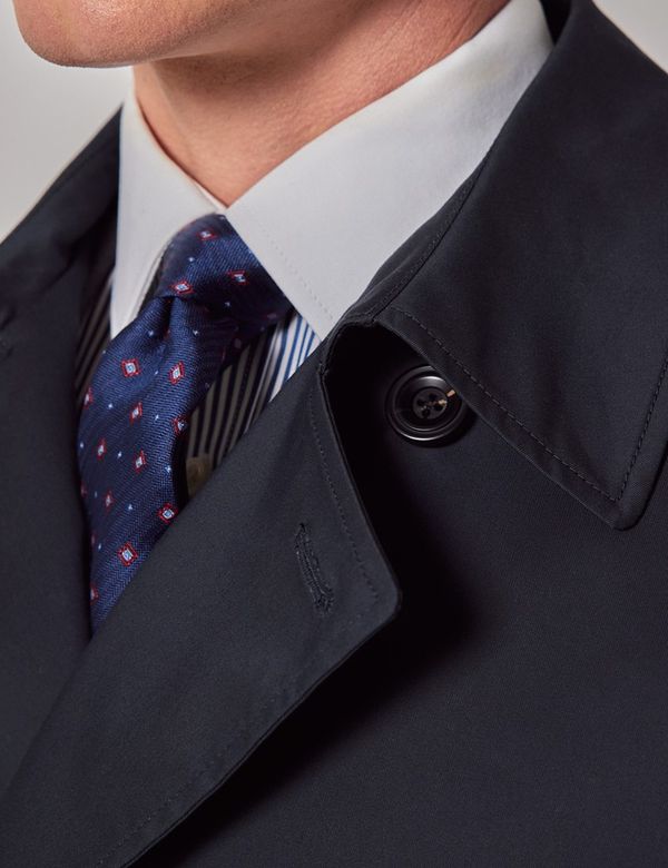 Men's Navy Trench Coat | Hawes & Curtis