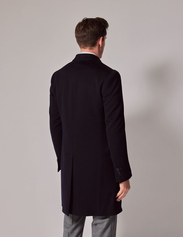 Men's Navy Italian Wool Coat - 1913 Collection | Hawes & Curtis