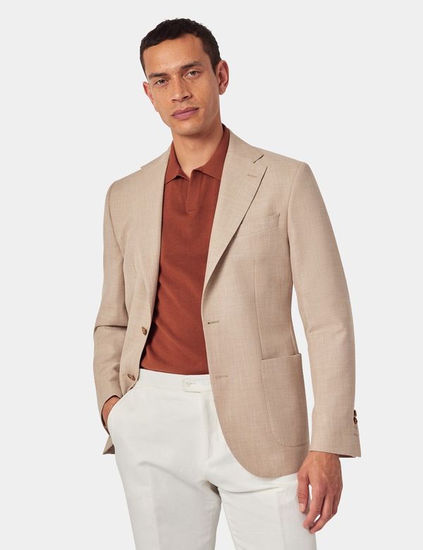 Sand Semi Plain Cotton-Wool Blazer - 1913 Collection