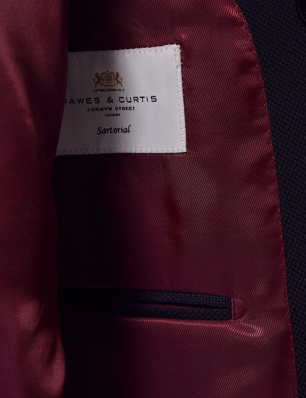 Men's Navy Wool Double-Breasted Blazer | Hawes & Curtis