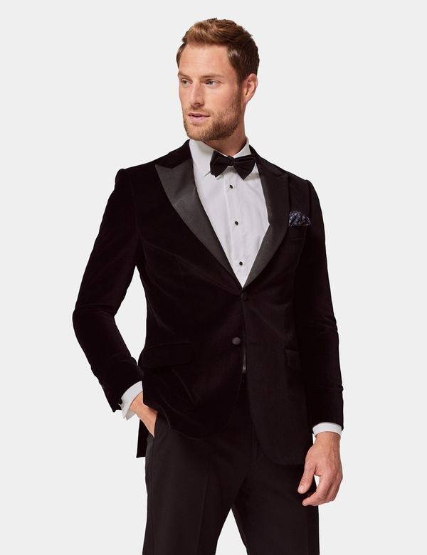 Men's Black Velvet Slim Jacket