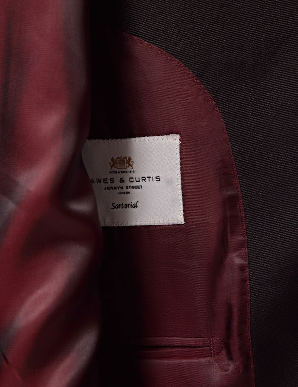 Men's Burgundy Velvet Slim Fit Jacket | Hawes & Curtis