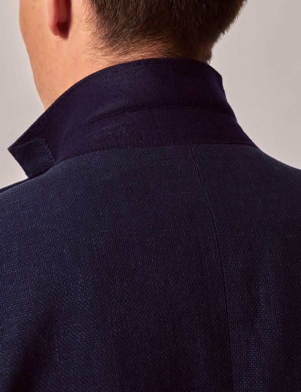 Men's Navy Cotton Linen Blazer - Lord's Limited Edition