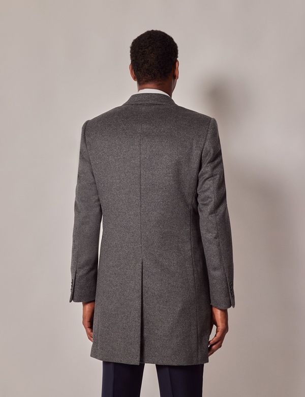 Men's Grey Wool Overcoat | Hawes & Curtis
