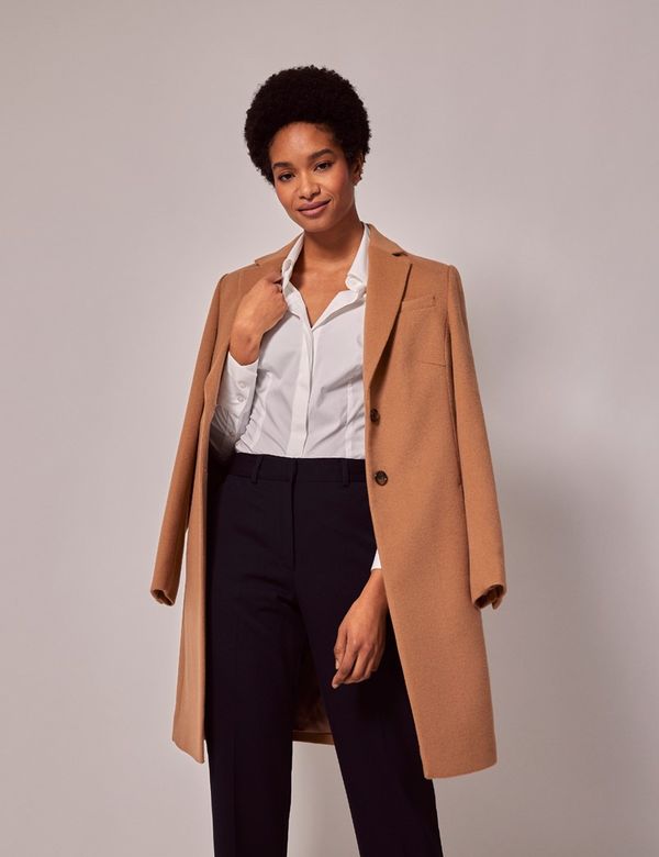 camel topcoat womens