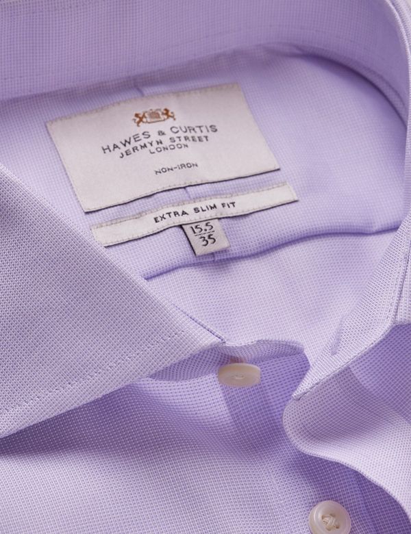 Extra Slim Fit Lilac & White Non-Iron Shirt