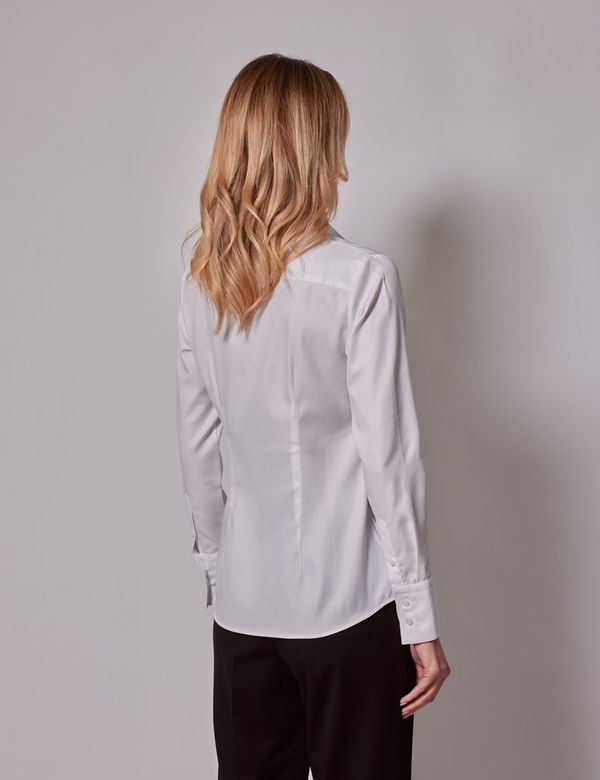 Women's Executive White Twill Fitted Shirt