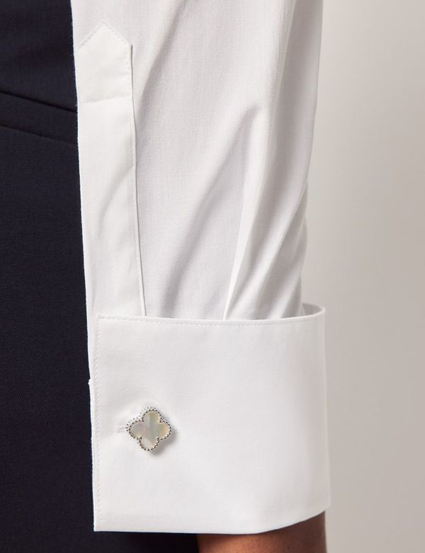 新品/FLEN/double cuff shirt/WHITE/白 Double- French Cuff Shirts - Suitable Men's Clothing