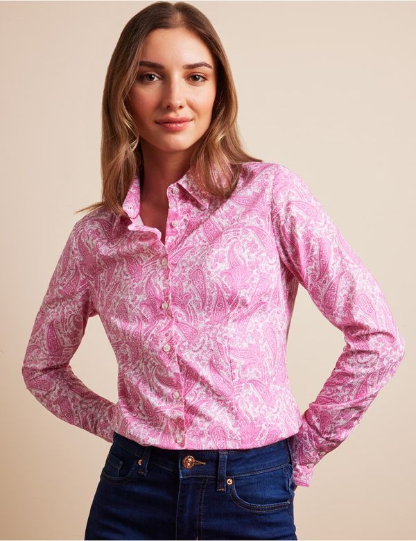 pink paisley dress shirt Jeremy Linen Shirt