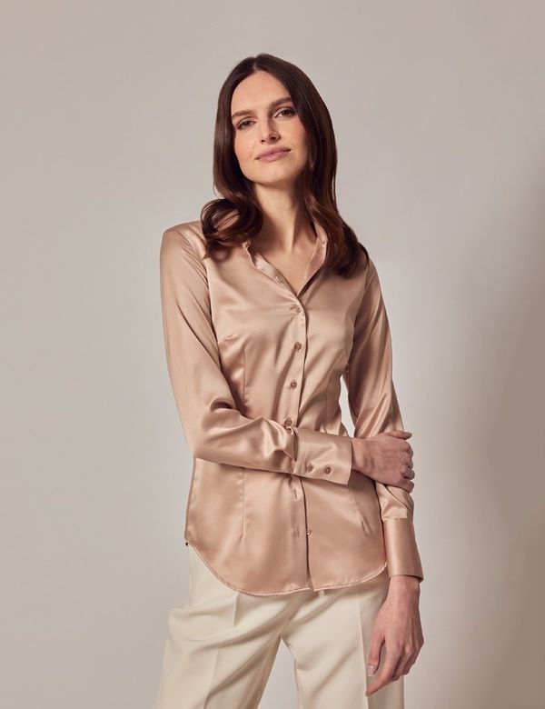 Taupe Casual Long Sleeve Shirt 44102 main image 1
