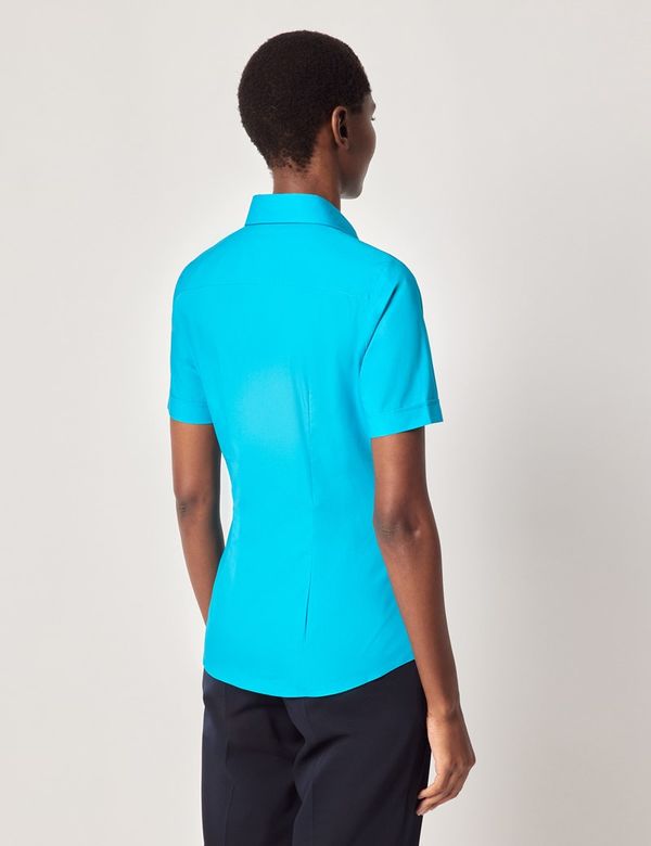 Regular Fit Short Sleeve Shirt - Exotic Vine - Turquoise