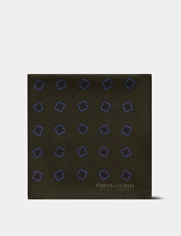 Green Medallion 1913 Pocket Square