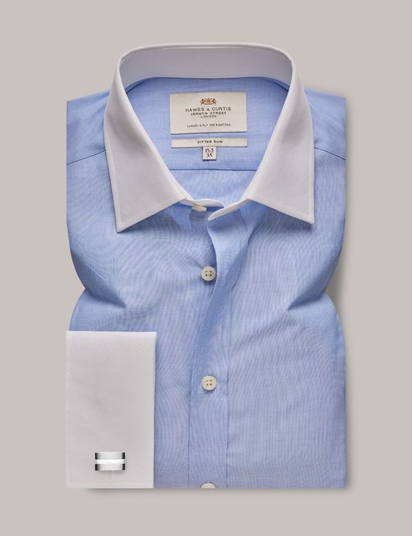 Cotton Polo shirt with white collar and cuffs