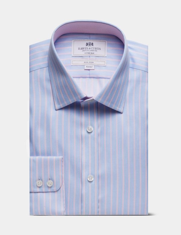 butcher stripe dress shirt Brooks Brothers Men's Friday Shirt, Poplin Butcher Striped | Blue