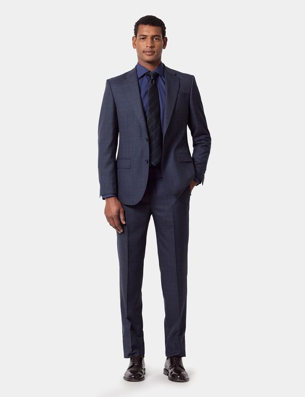 パンツ ENFOLD CHECK SUIT ALL-IN-ONE 38 Men's Tailored Fit Navy Check 1913 Suit | Hawes & Curtis