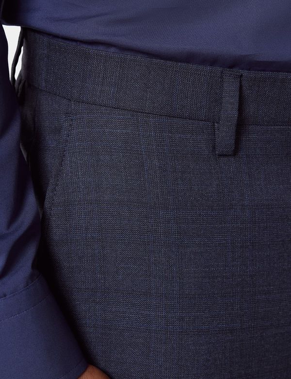 Men's Tailored Fit Navy Check 1913 Suit | Hawes & Curtis