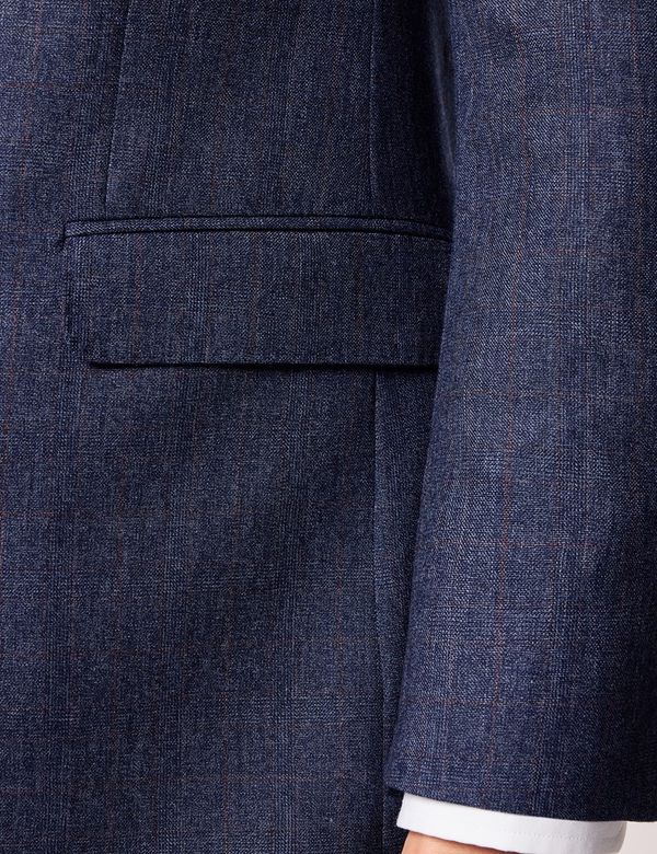 Veste Blazer Suitsupply - Taille 54 (XL) - Prince Of Wales En Coton Et Lin - Occasion Très Bon État