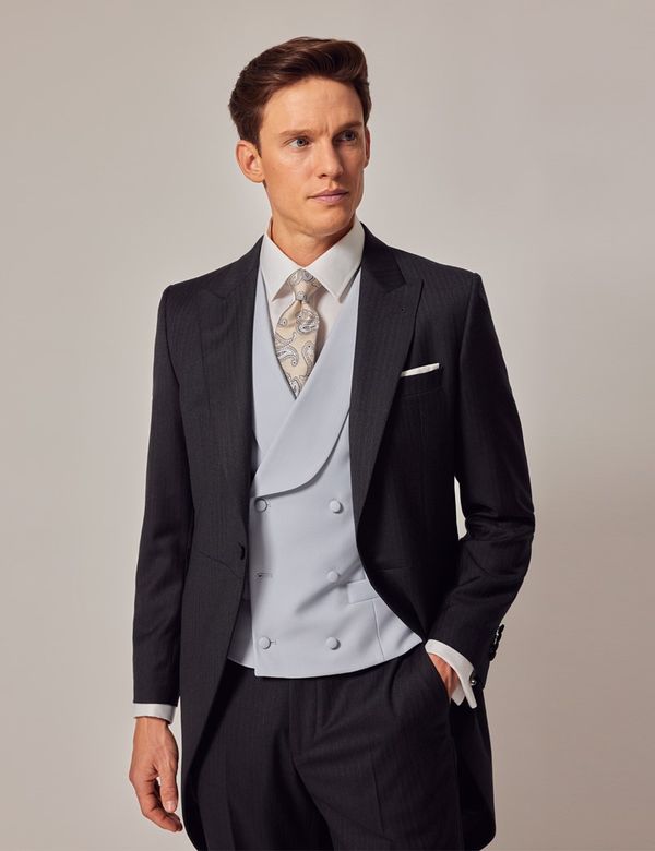 Men's Charcoal Italian Wool Piece Morning Suit – 1913 Collection