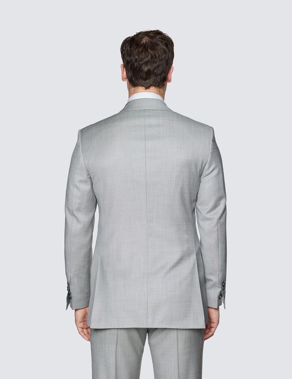 Men's Light Grey Tailored Fit Sharkskin Italian Suit Jacket Men's Light Grey Tailored Fit Sharkskin Italian Suit Jacket