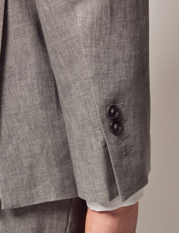 Grey Linen Tailored Suit Jacket | Hawes and Curtis Grey Linen Tailored Suit Jacket | Hawes and Curtis