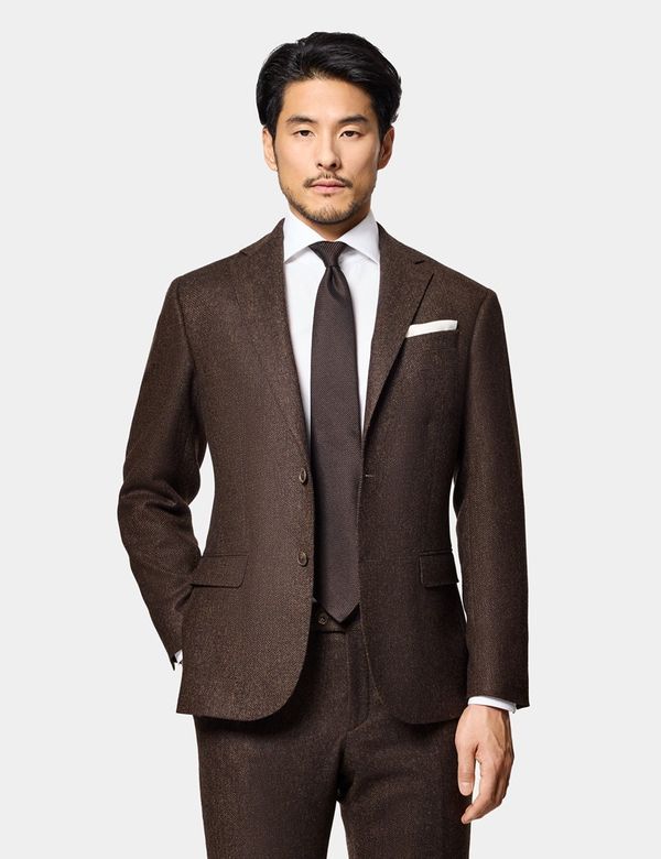 Slim Fit Brown Herringbone 1913 Suit