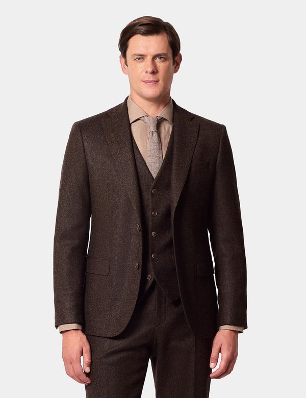 Slim Fit Brown Herringbone 1913 Suit