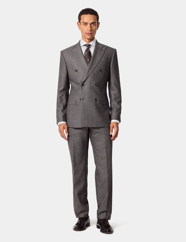Men's Tailored Fit Taupe Herringbone 1913 Suit | Hawes and Curtis