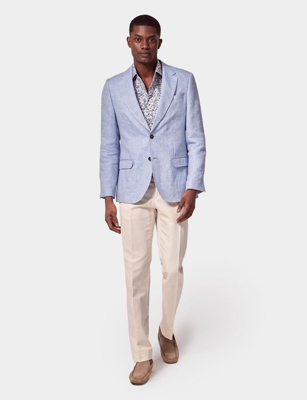 ジャケット・アウター 40's US cotton linen tailored jacket Buy Light Blue Linen Blend Tailored Fit Suit Jacket from