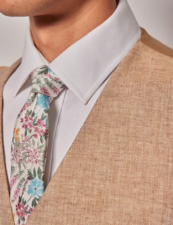 Sand Herringbone Necktie Sand Herringbone Necktie