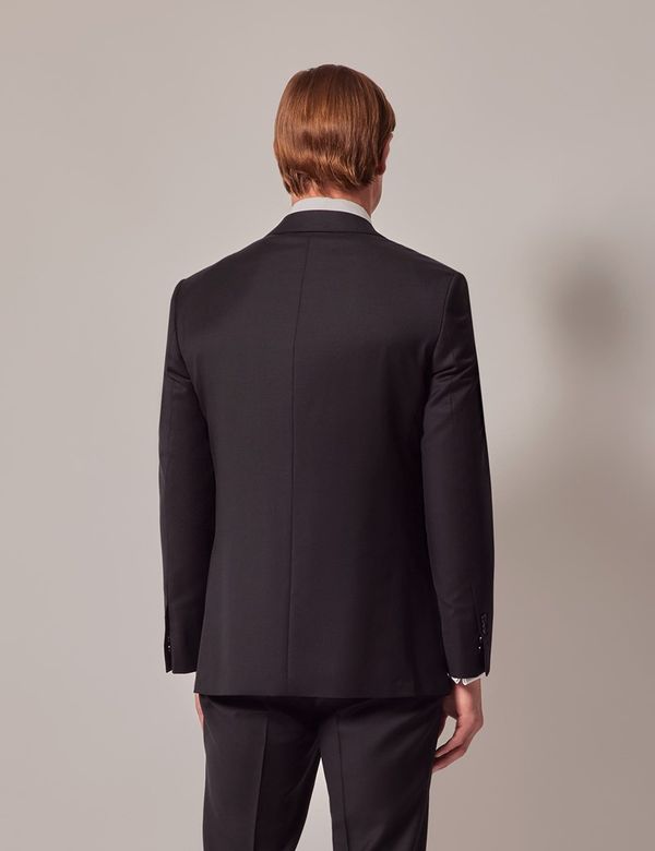 Men's Black Twill Weave Tailored Suit | Hawes & Curtis