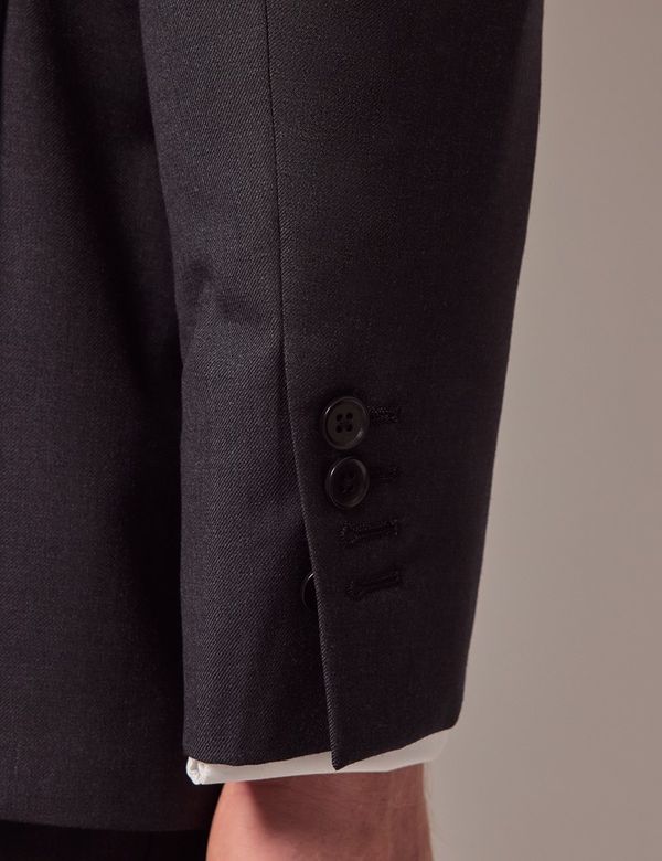 Men's Dark Charcoal Twill Weave Tailored Suit | Hawes & Curtis