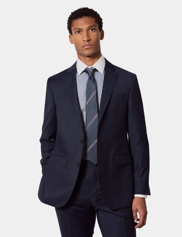 Tailored Fit Navy Birdseye Suit