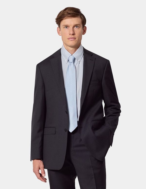 Hawes & Curtis Classic Fit Dark Charcoal Twill Suit | Wool | Plain | Men's
