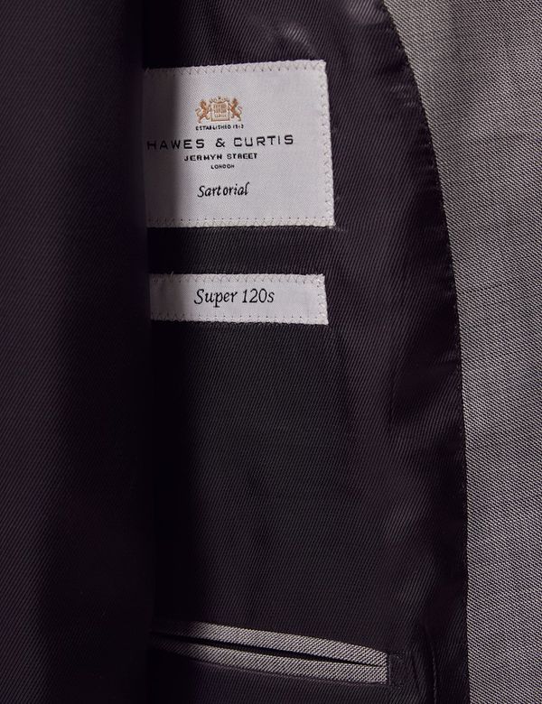Men's Light Grey Twill Wool Classic Fit Suit | Hawes and Curtis
