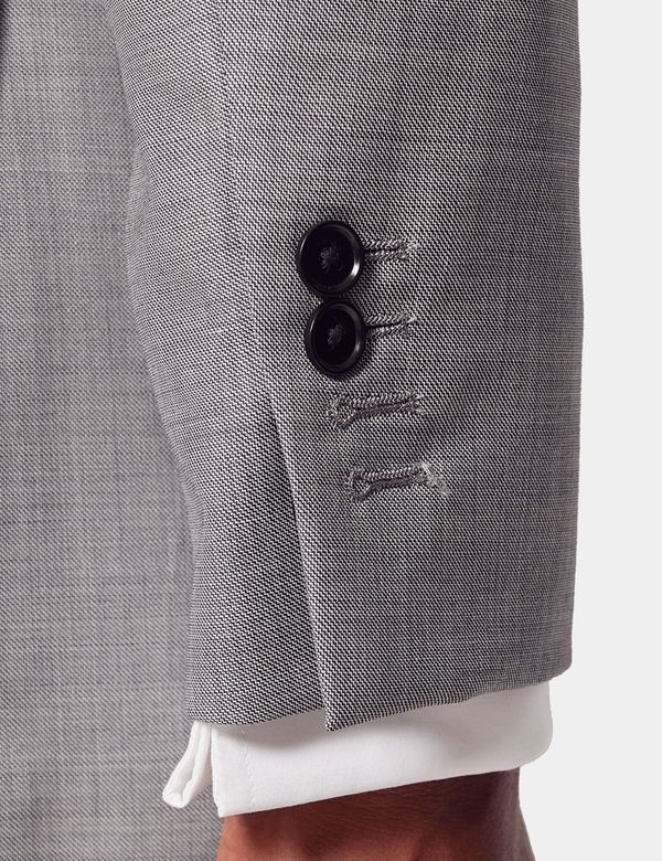 Men's Light Grey Twill Wool Classic Fit Suit | Hawes and Curtis