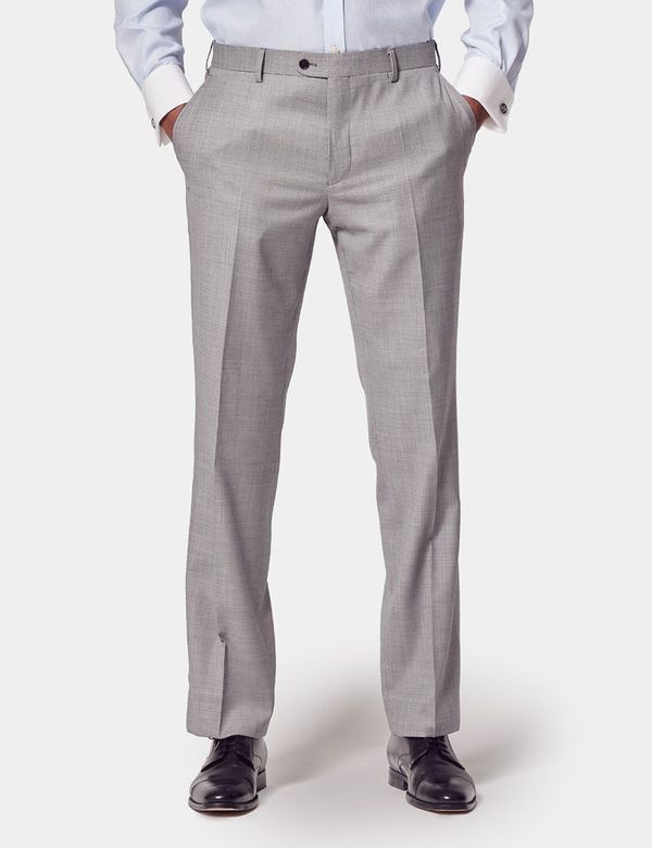 Men's Light Grey Twill Classic Fit Suit - Super 120s Wool