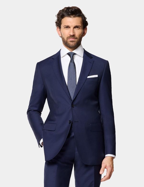 Hawes & Curtis Slim Fit Dark Blue Twill Suit Jacket | Wool | Plain | Men's Hawes & Curtis Slim Fit Dark Blue Twill Suit Jacket | Wool | Plain | Men's